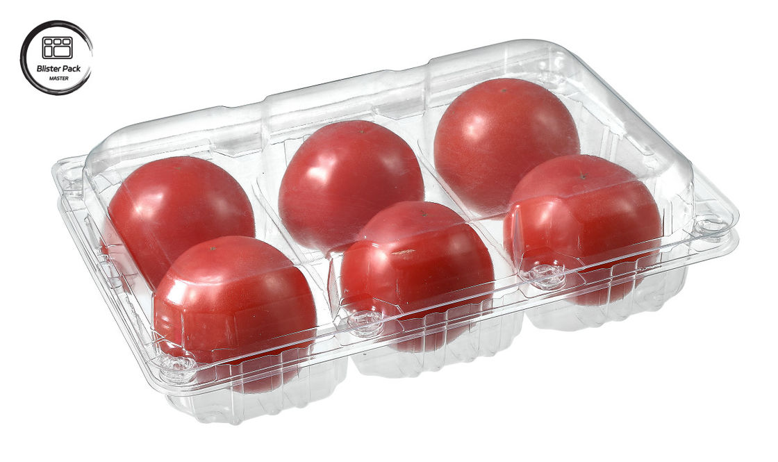 Blister Tomat sekali pakai Kontainer buah sekali pakai 6 Piece Plastik persegi panjang Untuk kemasan