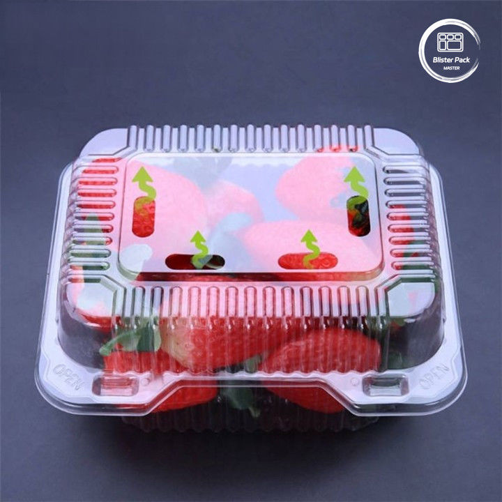 OEM/ODM Clamshell Tray Buah Satu Kali Dan Kontainer Sayuran PET Bening Plastik Kelas Pangan