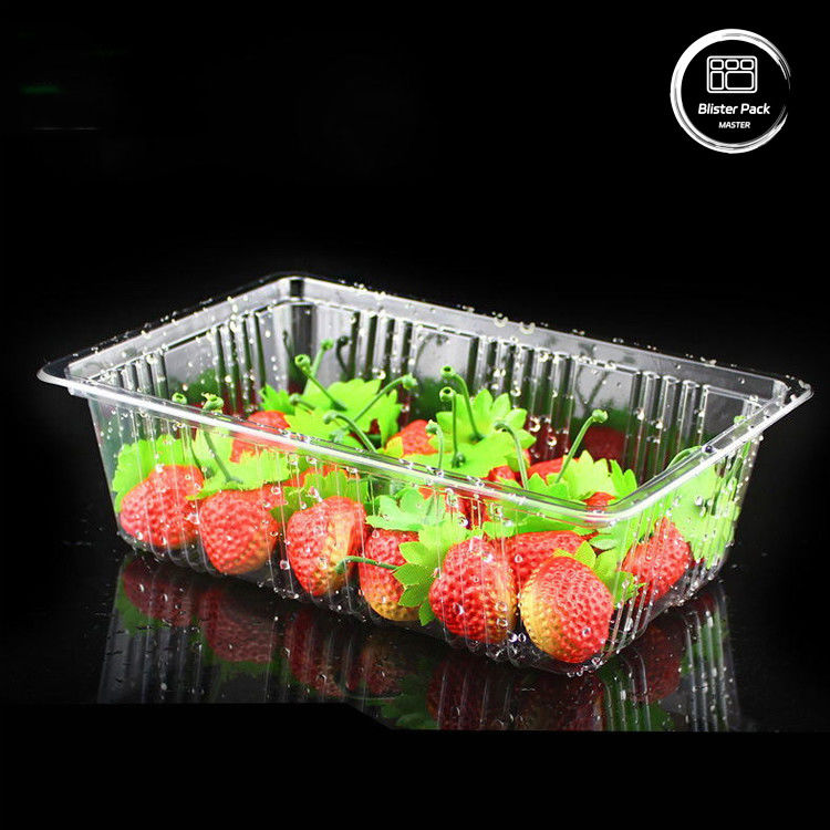 100% PLA Biodegradable Clamshell Container Compostable Clear Hinged Box untuk Buah dan Sayuran