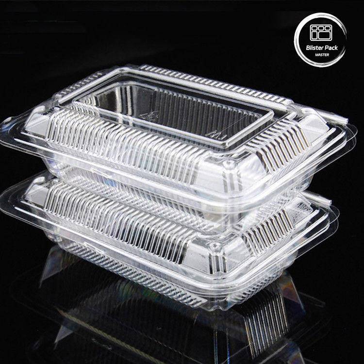 100% PLA Biodegradable Clamshell Container Compostable Clear Hinged Box untuk Buah dan Sayuran