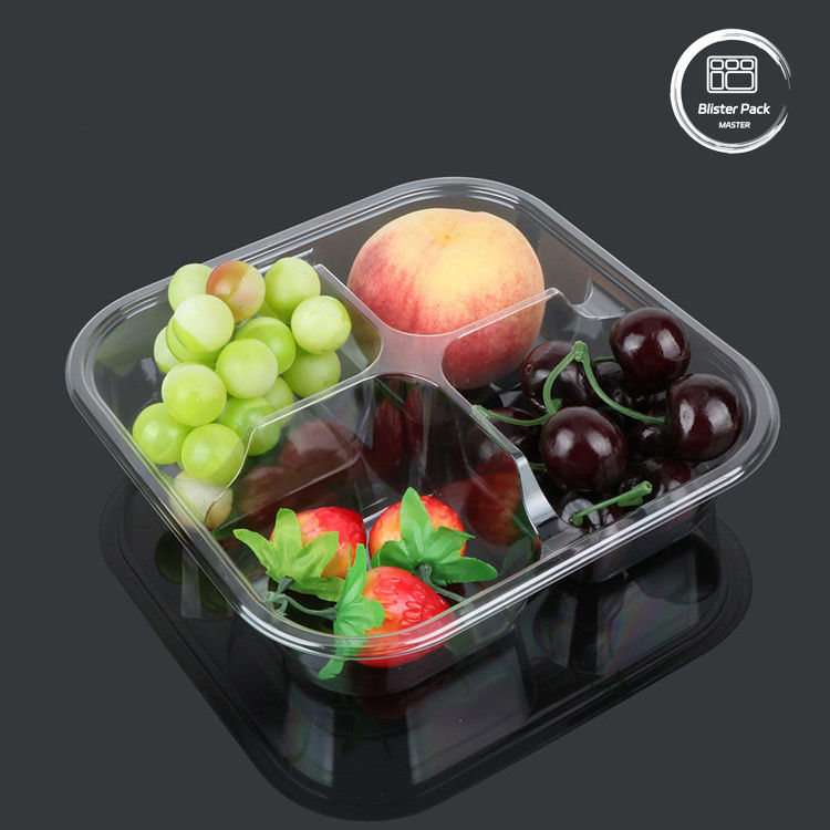 100% PLA Biodegradable Clamshell Container Compostable Clear Hinged Box untuk Buah dan Sayuran
