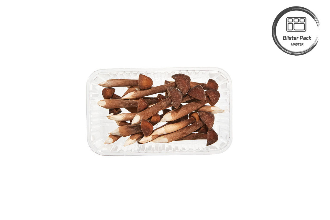 Custom Disposable Plastic Jamur Punnet Blister Buah dan Sayuran Tray
