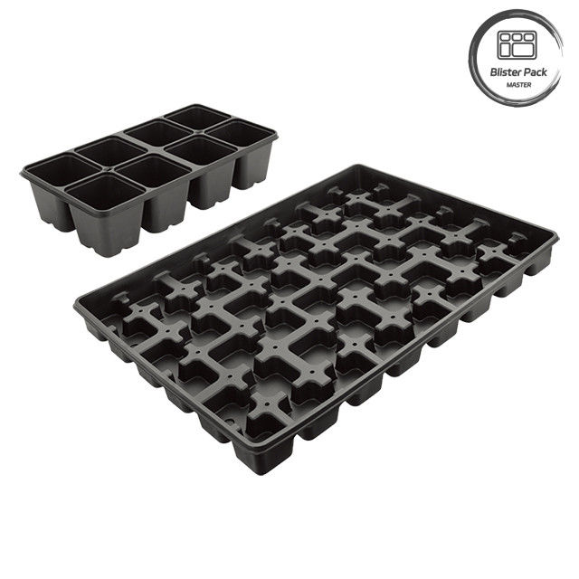 128 Sel PS Plastik Tray Benih Untuk Kebun Sayuran 0.8mm Untuk 1.0mm Tepak Tray Pertumbuhan Pertumbuhan