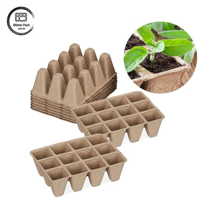 Biodegradable Custom Gula Gula Bagasse 12 Cell Plant Trays Kit Pemula Untuk Penanaman Benih