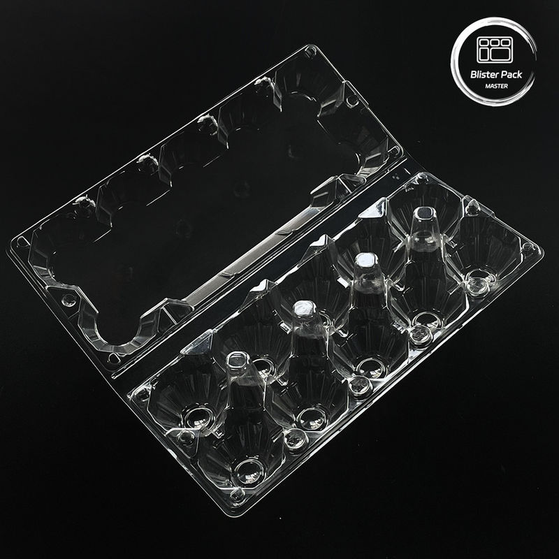 15 Slot Clear Plastic Eggs Blister Tray Disposable Custom Dirancang 0.25mm~1.0mm Ketebalan