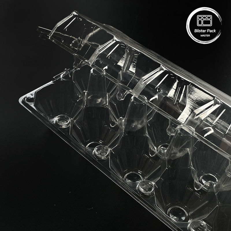 15 Slot Clear Plastic Eggs Blister Tray Disposable Custom Dirancang 0.25mm~1.0mm Ketebalan