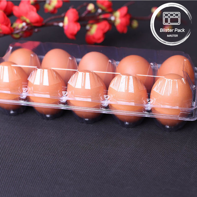 15 Cells Hinged Clamshell Clear Plastic Egg Trays Aman Termoformed Plastic Shipping Trays