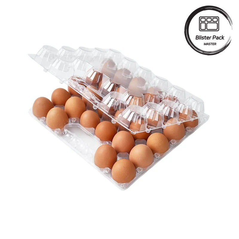 28 Lubang Termoformed Custom Clear PET Plastic Transparent Egg Blister Tray Untuk Telur Ayam