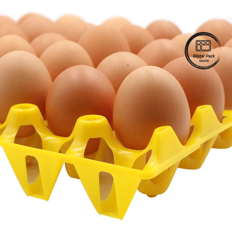 30 Tray Blister Telur Kotak Plastik Berwarna-warni Tray Plastik Termoformed tahan lama Untuk Peternakan Ayam