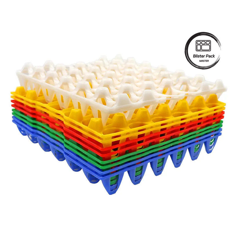 30 Tray Blister Telur Kotak Plastik Berwarna-warni Tray Plastik Termoformed tahan lama Untuk Peternakan Ayam