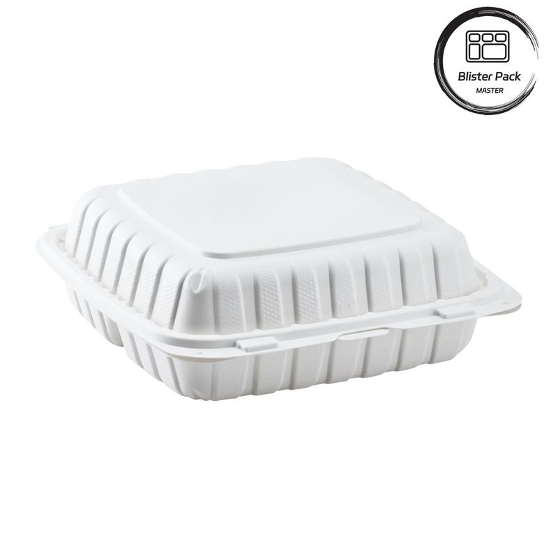 3 Compartment Thermoforming Plastic Take Out Container Square Untuk Makanan Cepat / Makanan Panas