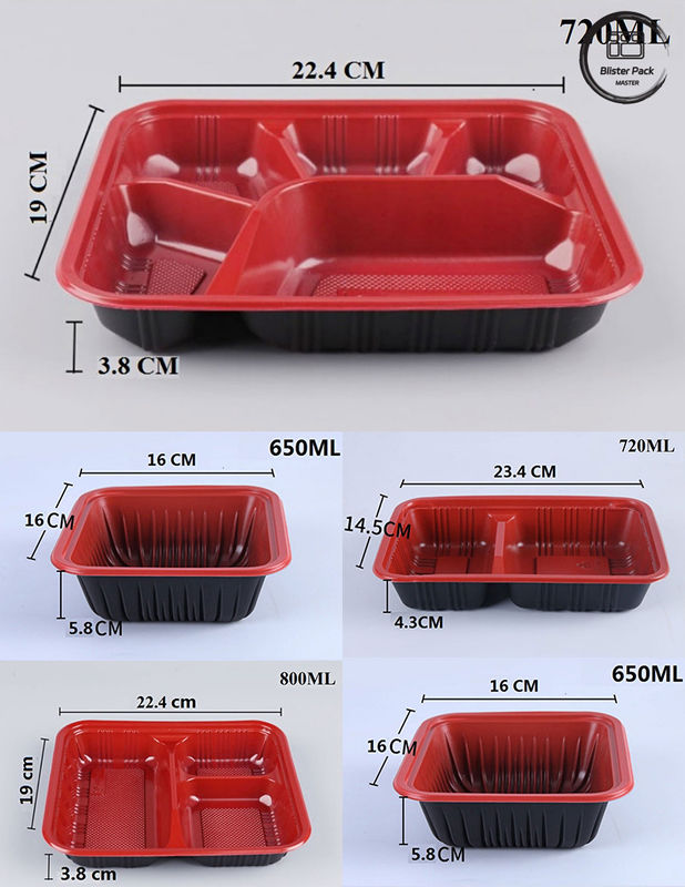 Eco Friendly 3 Compartment Bento Box Plastik PP sekali pakai Microwave Dan Kulkas Aman