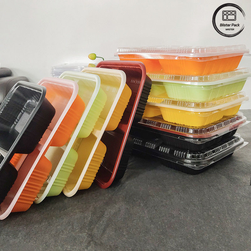 Eco Friendly 3 Compartment Bento Box Plastik PP sekali pakai Microwave Dan Kulkas Aman
