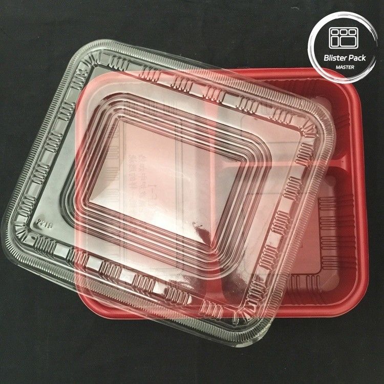 Eco Friendly 3 Compartment Bento Box Plastik PP sekali pakai Microwave Dan Kulkas Aman