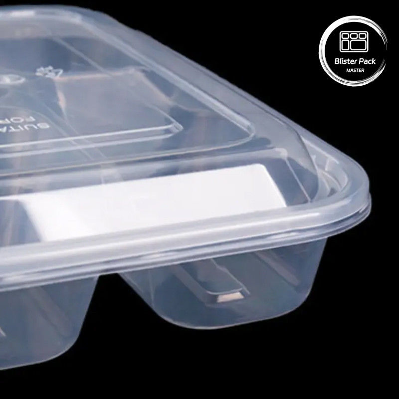 Plastik Transparan Makanan Prep 6 Compartment Disposable Bento Box Untuk Hotel Dan Acara