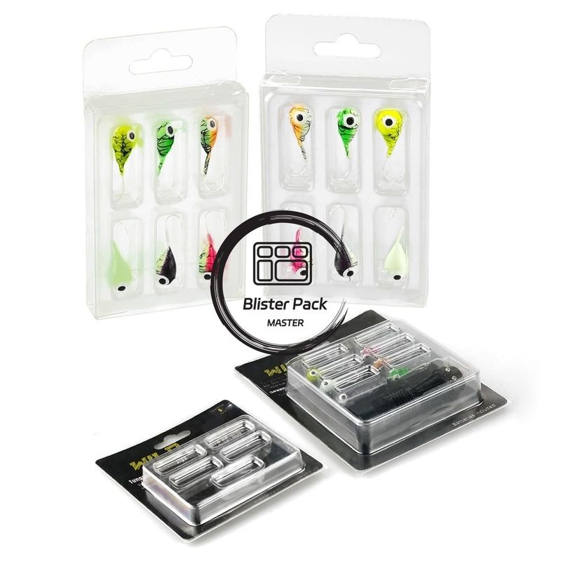 Kotak umpan ikan PVC transparan dengan Blister Masukkan Custom Blister Packaging awet