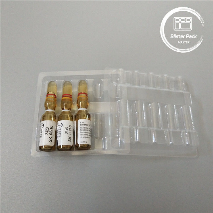 Ampul Plastik yang Disesuaikan Tabung Kemasan Blister Medis untuk Vial 1ml PVC Jelas sekali pakai