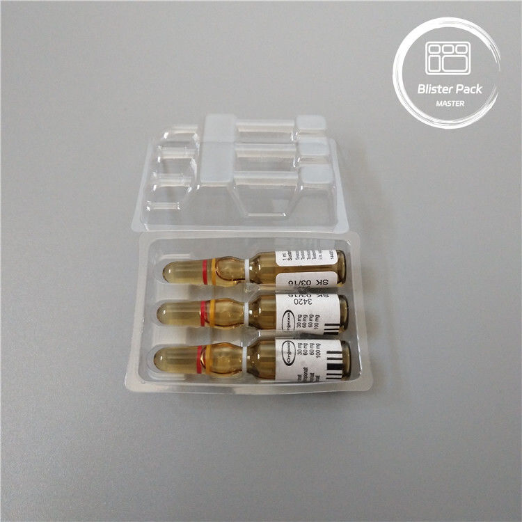 Ampul Plastik yang Disesuaikan Tabung Kemasan Blister Medis untuk Vial 1ml PVC Jelas sekali pakai