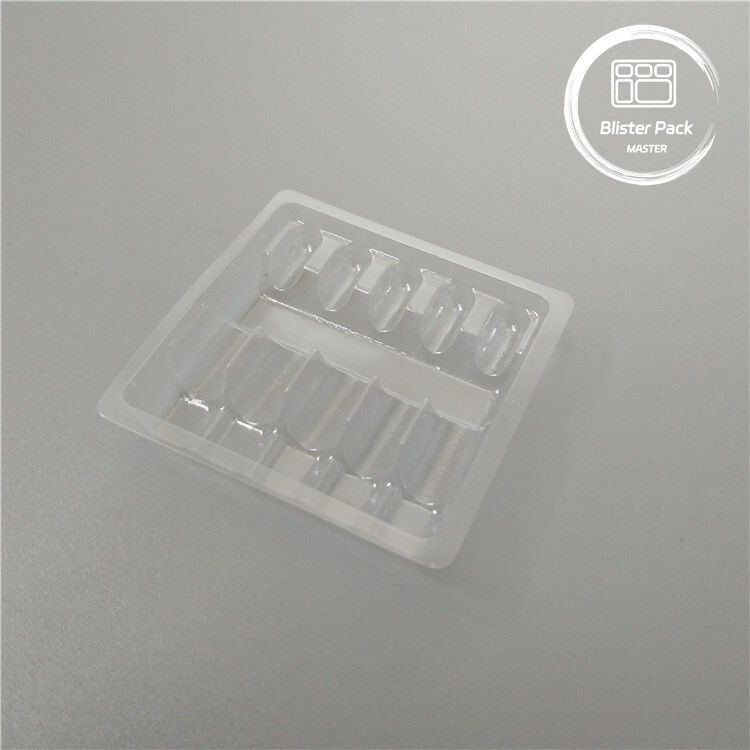 Ampul Plastik yang Disesuaikan Tabung Kemasan Blister Medis untuk Vial 1ml PVC Jelas sekali pakai