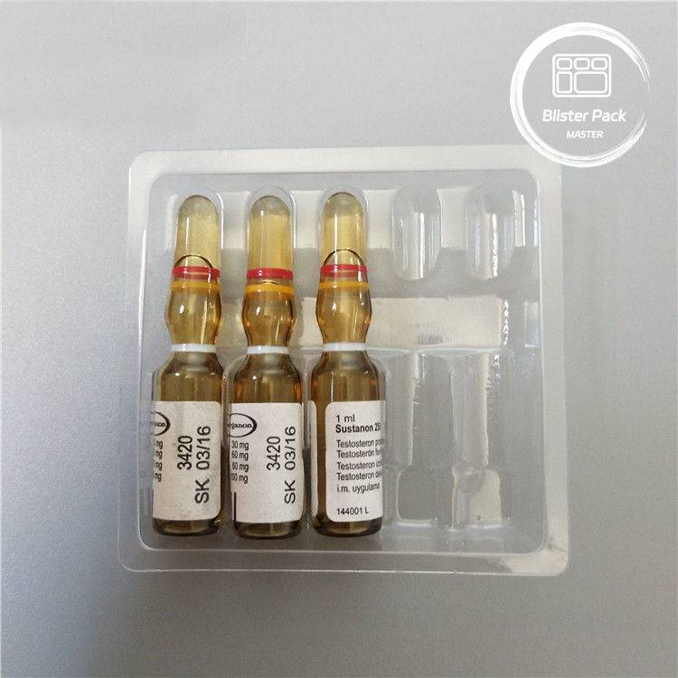 Ampul Plastik yang Disesuaikan Tabung Kemasan Blister Medis untuk Vial 1ml PVC Jelas sekali pakai