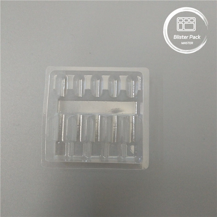 Ampul Plastik yang Disesuaikan Tabung Kemasan Blister Medis untuk Vial 1ml PVC Jelas sekali pakai