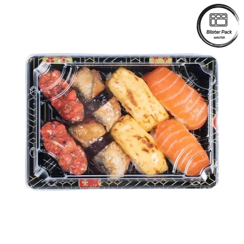Premium Jepang Gaya Plastik Sushi Tray sekali pakai Ideal untuk penggunaan profesional dan rumah