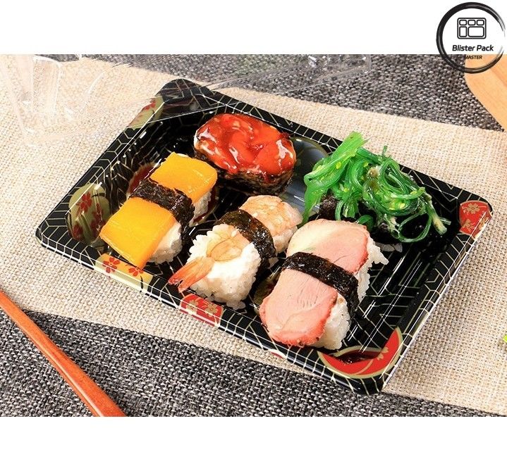 Premium Desain Embossing Plastik Sushi Tray Blister Pack Di Harga yang Kompetitif