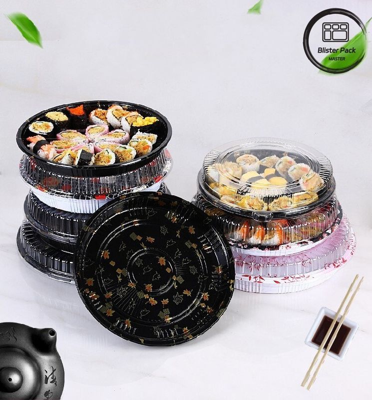 Blister Salad Box Takeaway Kontainer Sushi Plastik yang Nyaman dan Ramah Lingkungan