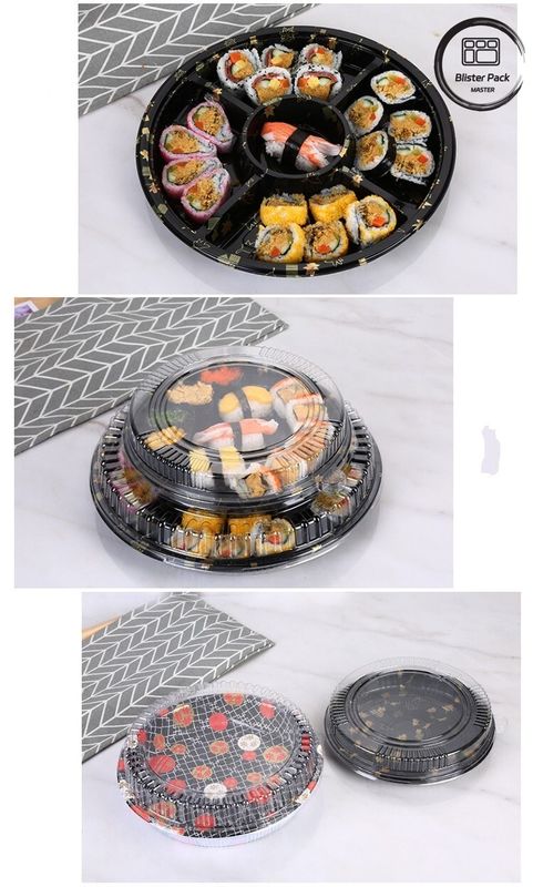 Blister Salad Box Takeaway Kontainer Sushi Plastik yang Nyaman dan Ramah Lingkungan
