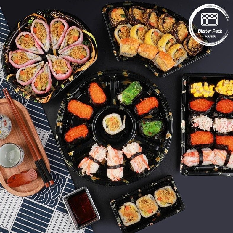 Blister Salad Box Takeaway Kontainer Sushi Plastik yang Nyaman dan Ramah Lingkungan