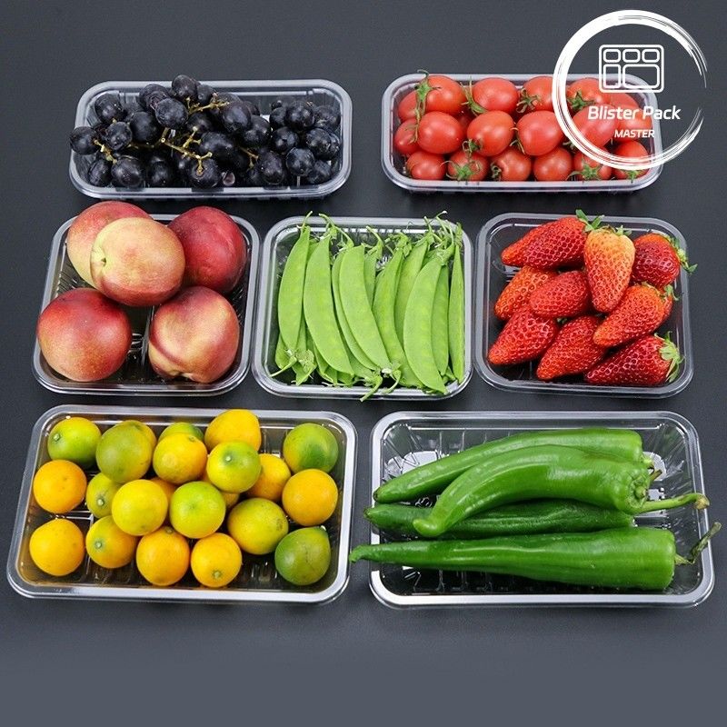 Tray sayur segar PET transparan dan Tray buah segar - Ideal untuk ditampilkan dan disimpan