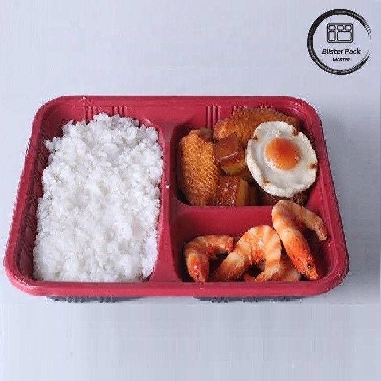 Custom 2-3-4 Compartment PP Hot Food Takeaway Kothak Bento ramah lingkungan persegi panjang