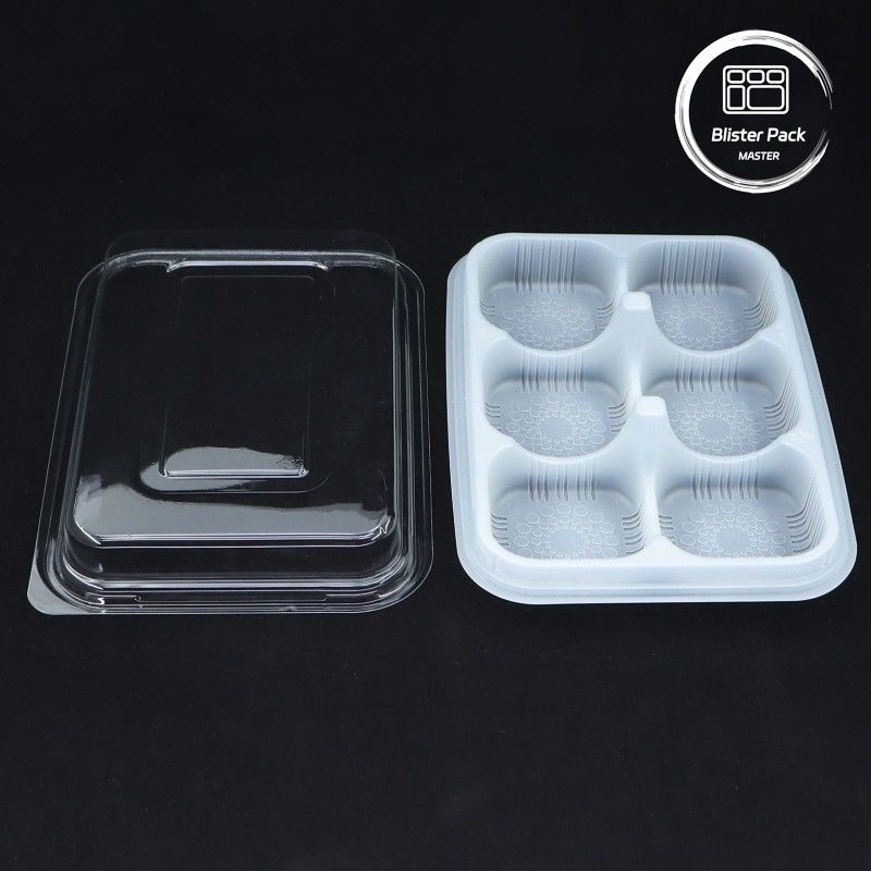 Bakery Blister Packaging Container makanan sekali pakai dengan tutup untuk makanan penutup Toko kue