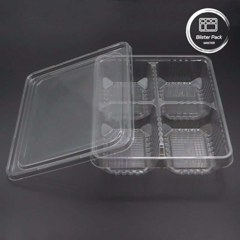 Bakery Blister Packaging Container makanan sekali pakai dengan tutup untuk makanan penutup Toko kue