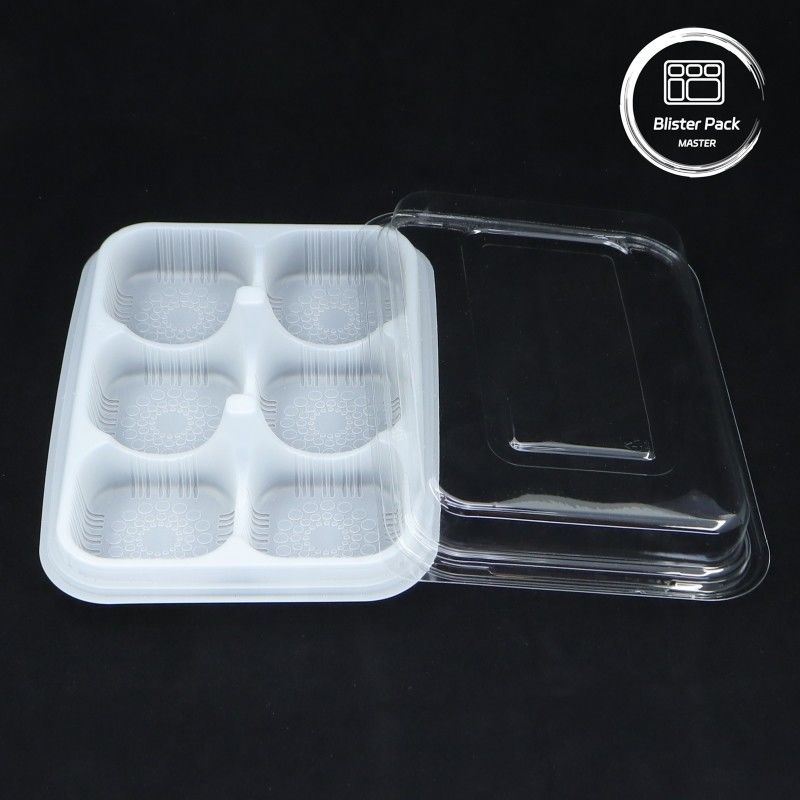 Bakery Blister Packaging Container makanan sekali pakai dengan tutup untuk makanan penutup Toko kue