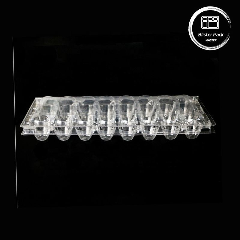 18 lubang Blister sekali pakai Clamshell Quail Egg Box Plastik dengan kemasan yang aman