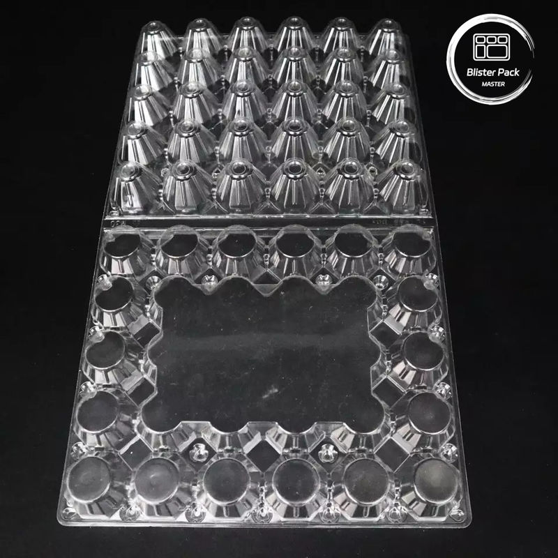 Ukuran yang disesuaikan PET Telur Blister Tray Disposable Vakum Bentuk Plastik Tray
