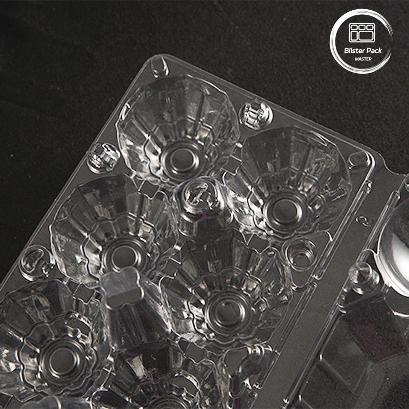 12 Sel Transparan PET Telur Tray Logo Disesuaikan Plastik Kontainer Telur Untuk Penyimpanan