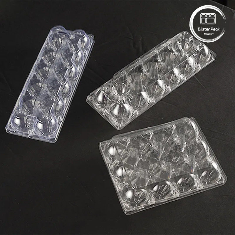 12 Sel Transparan PET Telur Tray Logo Disesuaikan Plastik Kontainer Telur Untuk Penyimpanan