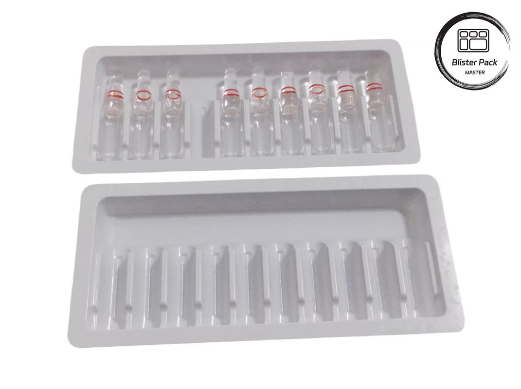 OEM & ODM PET Vacuum Forming Blister Plastic Tray, Custom Inner Packaging untuk Ampul dan Vial
