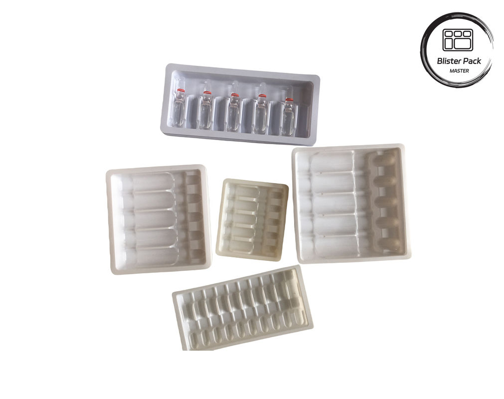 OEM & ODM PET Vacuum Forming Blister Plastic Tray, Custom Inner Packaging untuk Ampul dan Vial