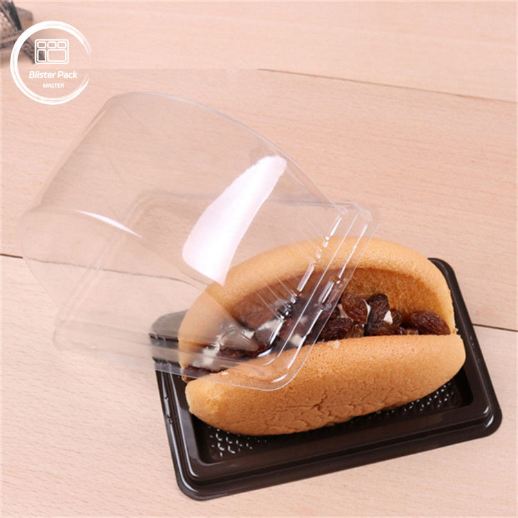 Custom Semi-Circular Plastik Transparan Kue Tray Dengan Tutup Biskuit Kemasan Dengan Label Segel
