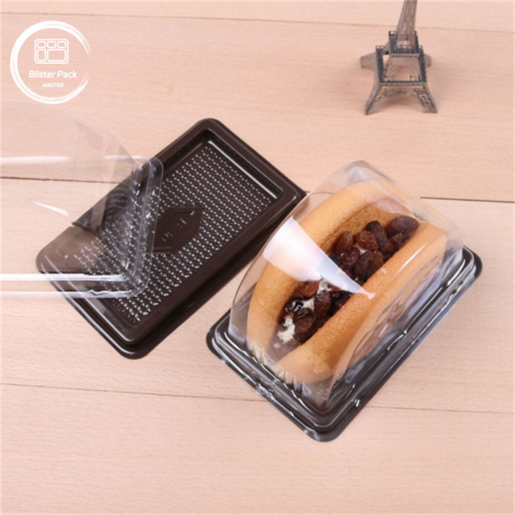 Custom Semi-Circular Plastik Transparan Kue Tray Dengan Tutup Biskuit Kemasan Dengan Label Segel