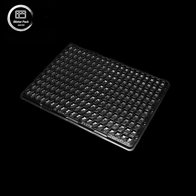 PET 200-Grid Vacuum Tray untuk Komponen Elektronik Kecil, Anti-Static Customized Packaging
