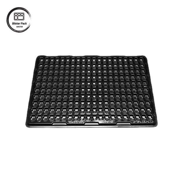 PET 200-Grid Vacuum Tray untuk Komponen Elektronik Kecil, Anti-Static Customized Packaging