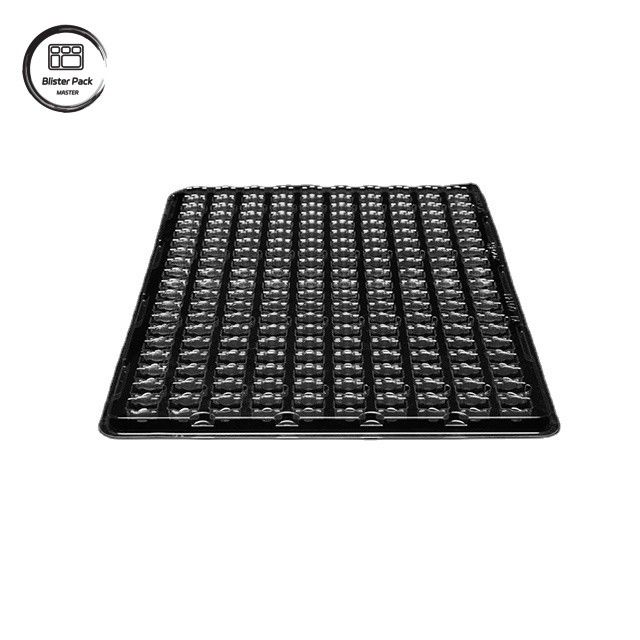 PET 200-Grid Vacuum Tray untuk Komponen Elektronik Kecil, Anti-Static Customized Packaging
