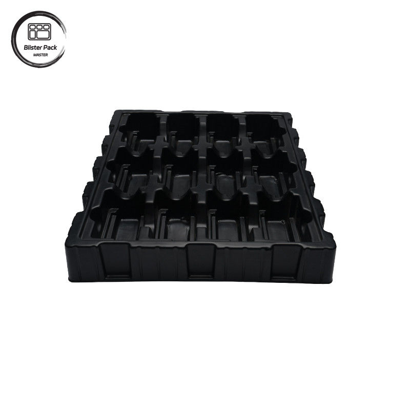 Custom Black PS Anti-Static Electronics Tray, ESD Blister Packaging untuk PCB dan komponen elektronik