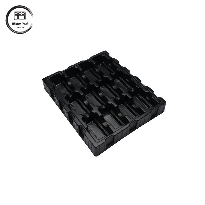 Custom Black PS Anti-Static Electronics Tray, ESD Blister Packaging untuk PCB dan komponen elektronik