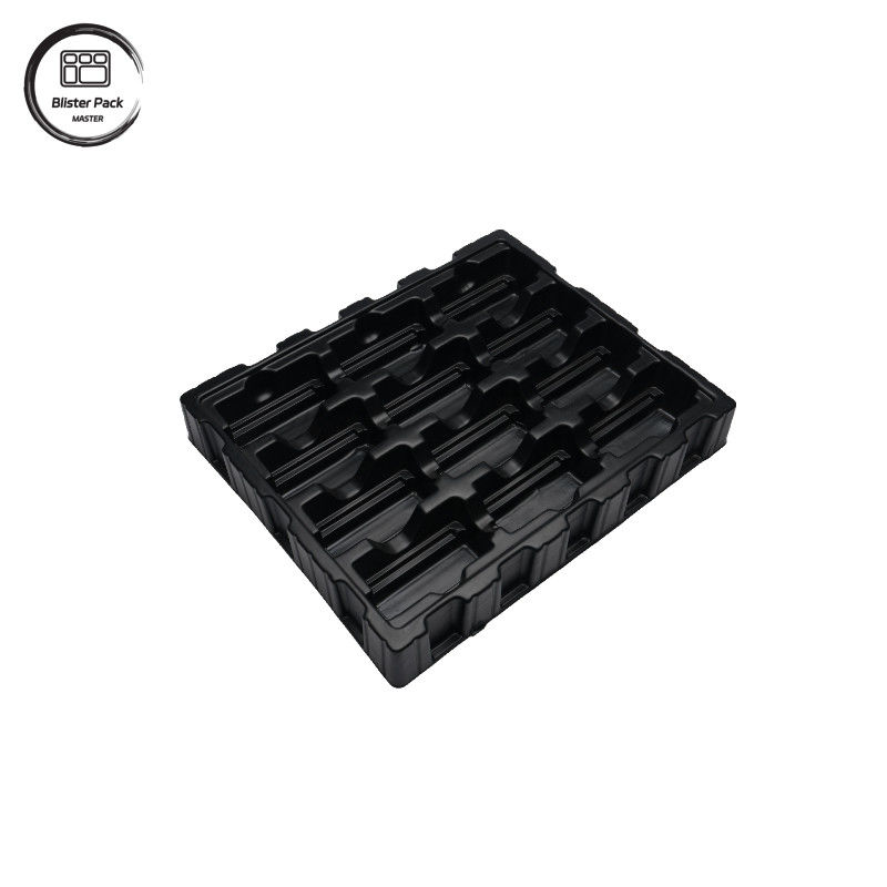 Custom Black PS Anti-Static Electronics Tray, ESD Blister Packaging untuk PCB dan komponen elektronik