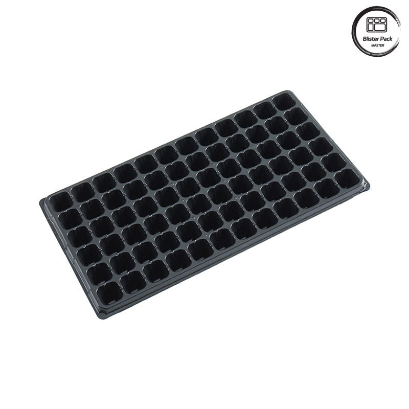 Black PS Garden Tree Planting Seedling Tray, Tray Germinasi 50-Cell yang dapat terdegradasi untuk penggunaan nursery